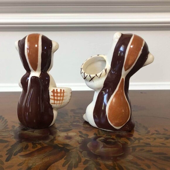 California pottery - deLee Art  ceramic chipmunk figural planter pair - Picture 5 of 9